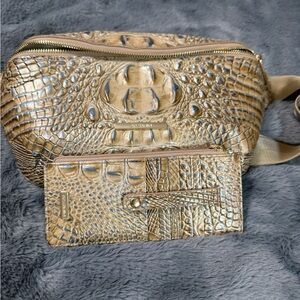 Brahmin Gold Crocodile Embossed Women's Bag Set